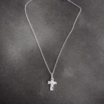 Silverhalsband Raw Cross