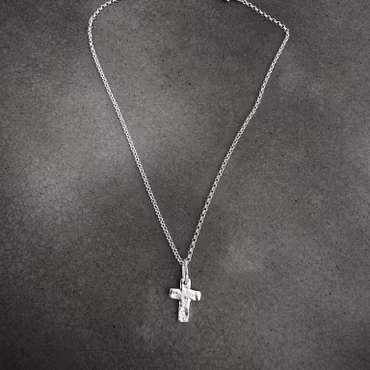 Silverhalsband Raw Cross