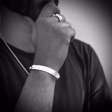 Silverarmband Raw Cubes