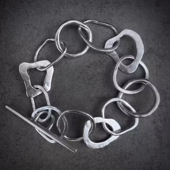 Silverarmband Chunky Organica