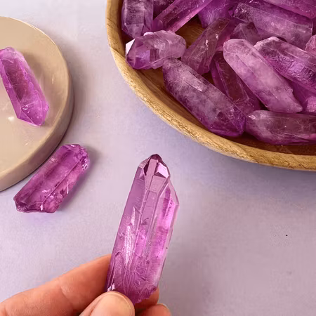 Rå Lila/rosa Bergskristallspets