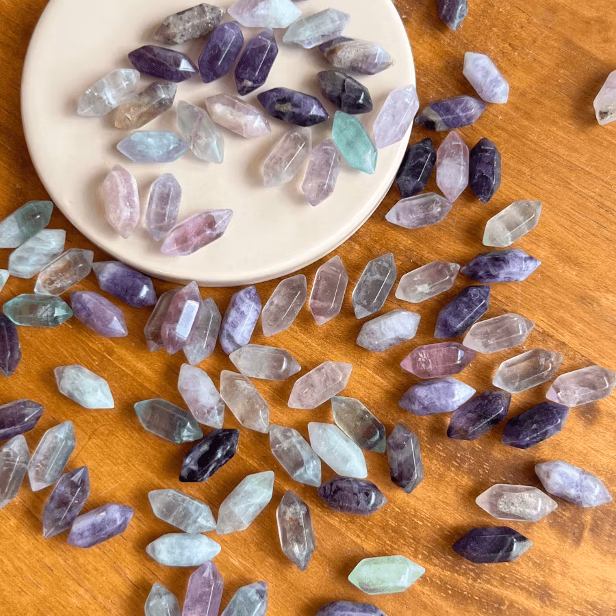 Tvåsidig spets Fluorit