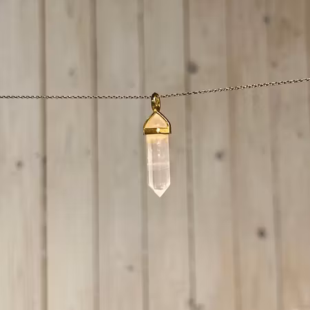 Spets-hänge Rosenkvarts - Guld