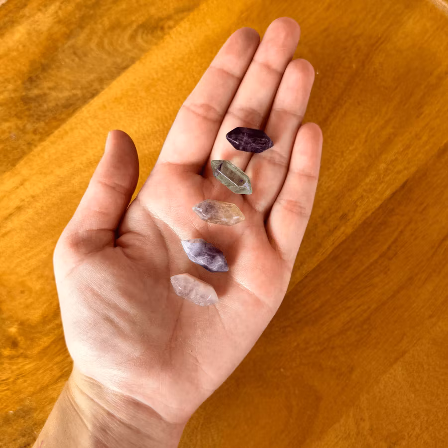 Tvåsidig spets Fluorit