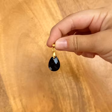 Hänge droppe Svart obsidian