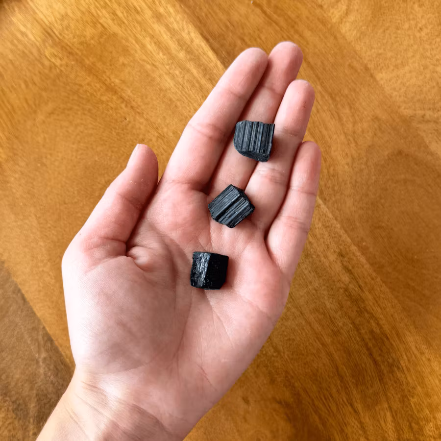 Rå Svart Turmalin, pocket (udda form)