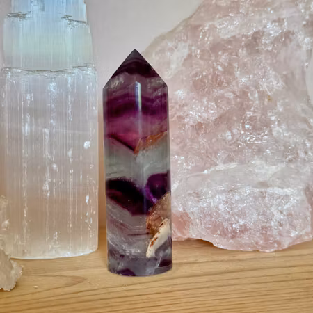 Rund spets Regnbågsfluorit, 138g