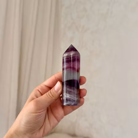 Rund spets Regnbågsfluorit, 138g