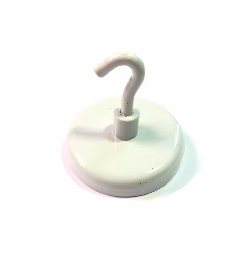 Magnet med krok | vit Ø 40 mm