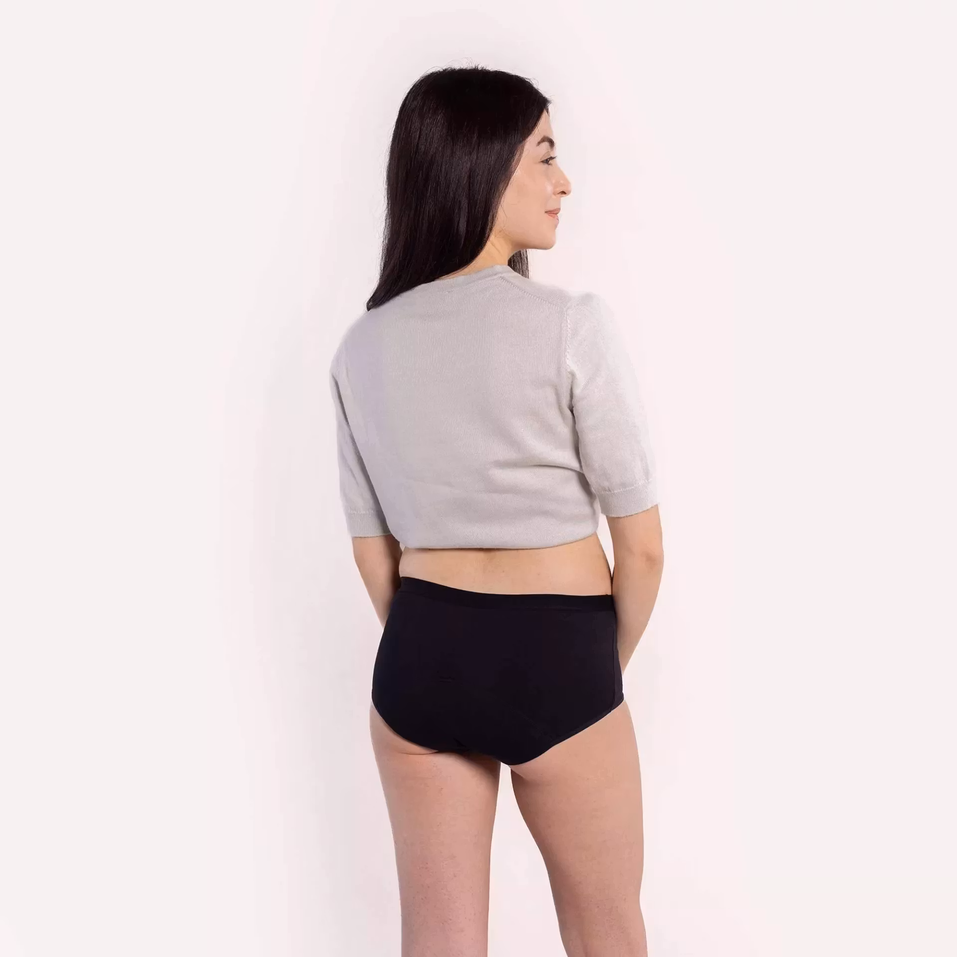 Teens menstrosor Panty Hipster. Light/medium absorption. Svart & blå.
