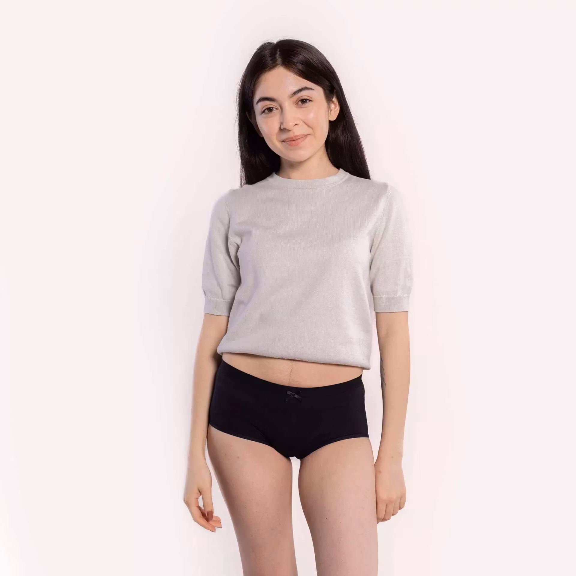 Teens menstrosor Panty Hipster. Light/medium absorption. Svart & blå.