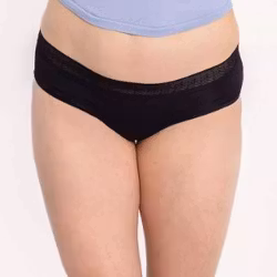 Teens menstrosor Panty Hipster. Light/medium absorption. Svart & blå.