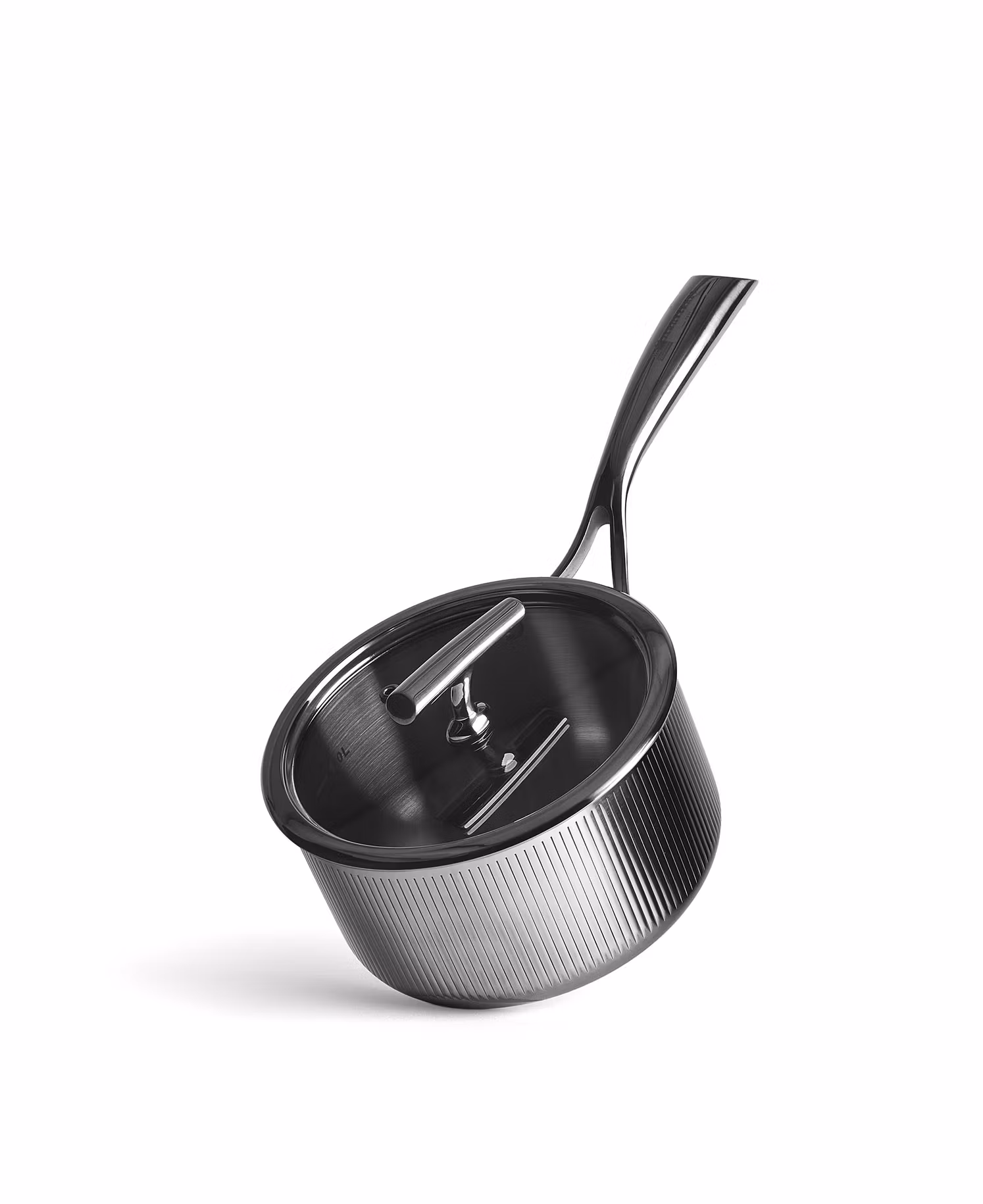 Exklusivt grytset i rostfritt stål – 4 delar med glaslock