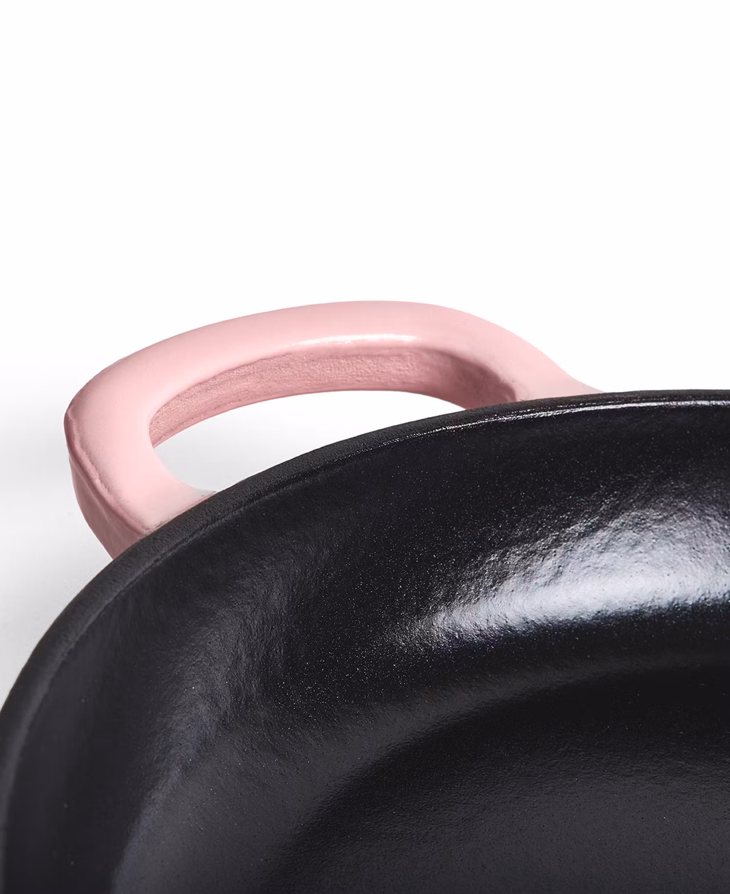 Gjutjärnstekpanna med trähandtag 28 cm - Retro Pink