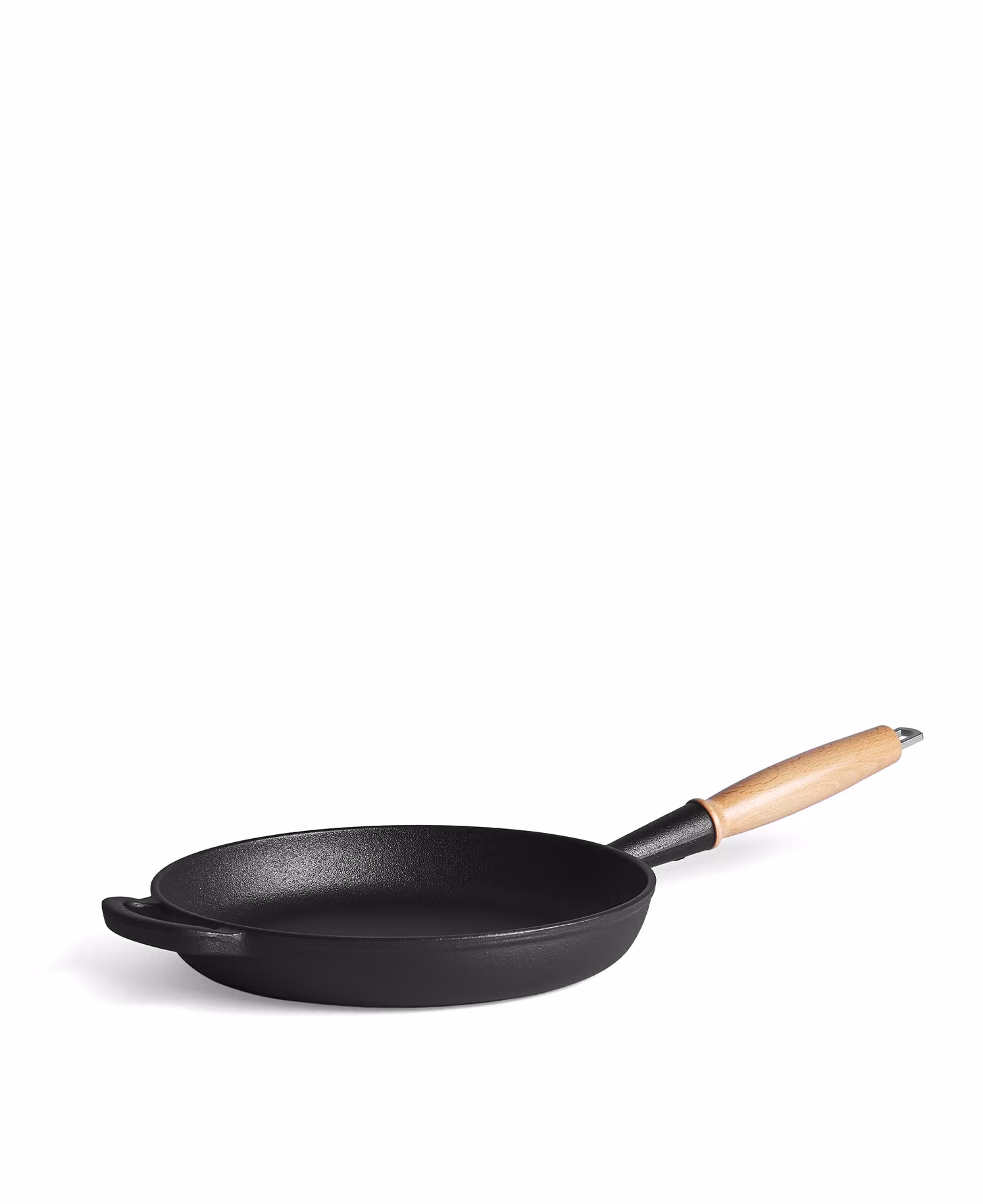 Gjutjärnspanna med trähandtag - vegetable coating