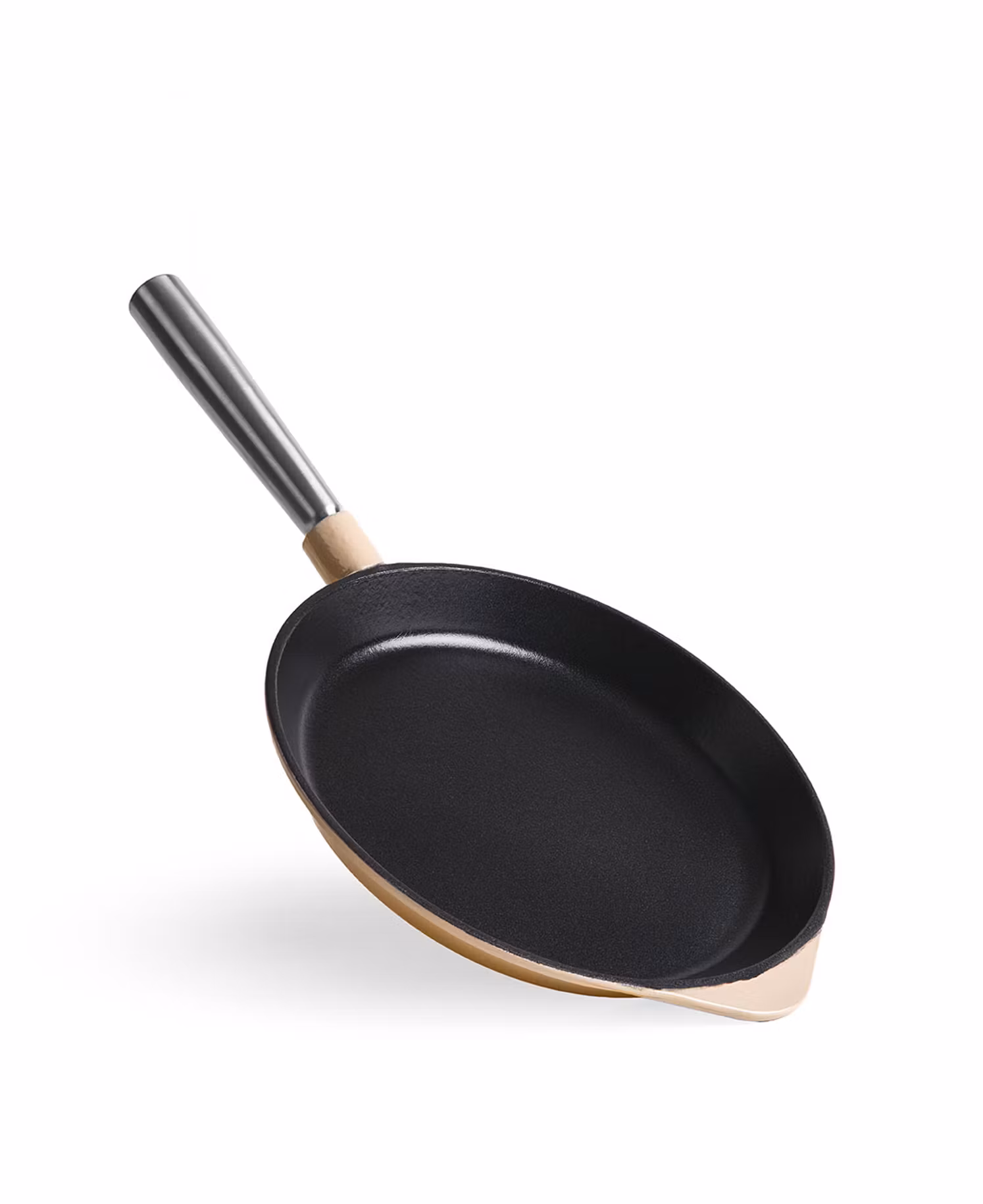 Gjutjärnstekpanna 28 cm -Avtagbart handtag, Creme Vit