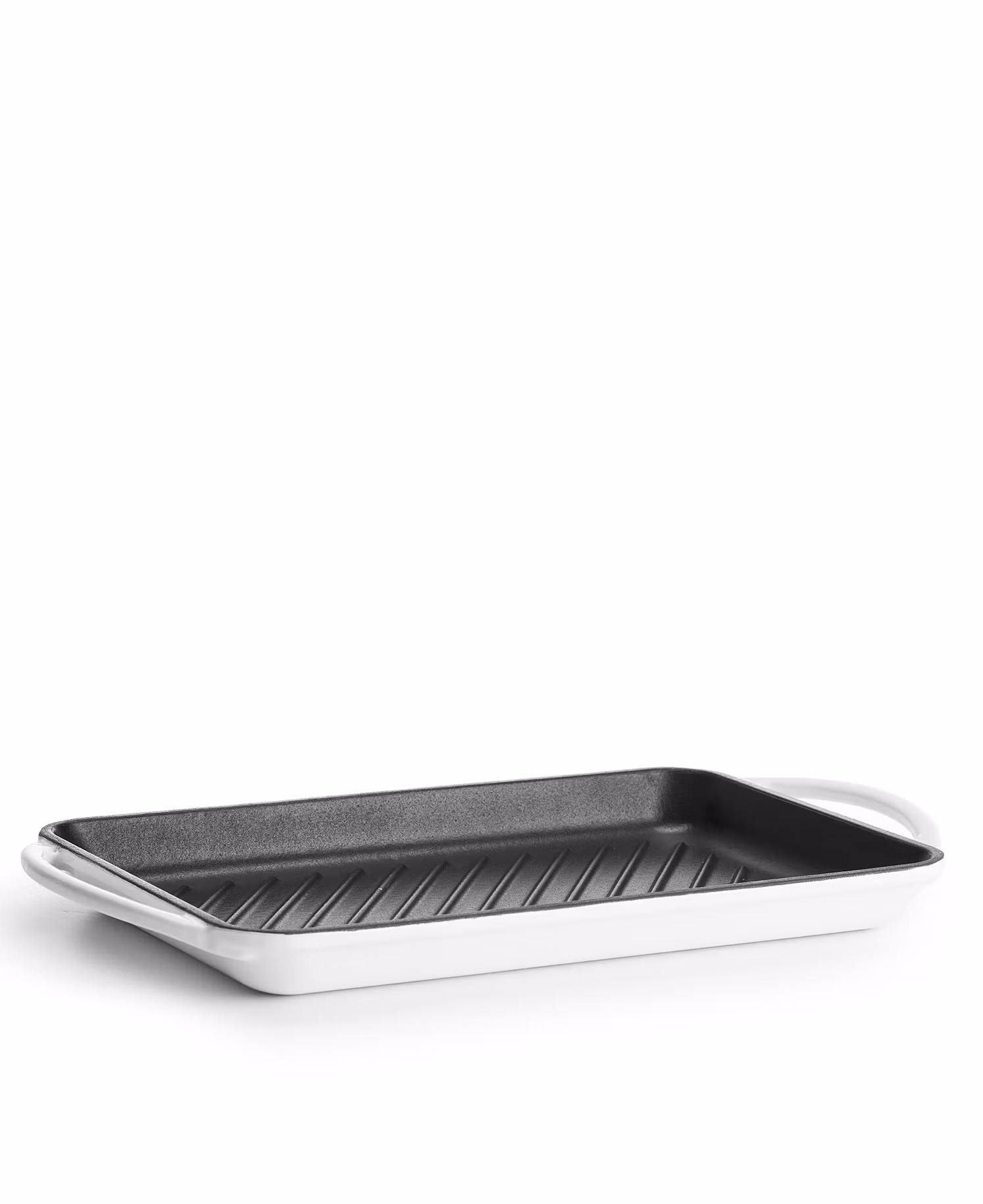 Grillbricka i gjutjärn 33 cm - Vit
