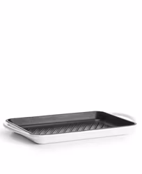Grillbricka i gjutjärn 33 cm - Vit