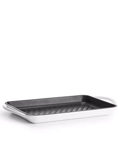 Grillbricka i gjutjärn 33 cm - Vit