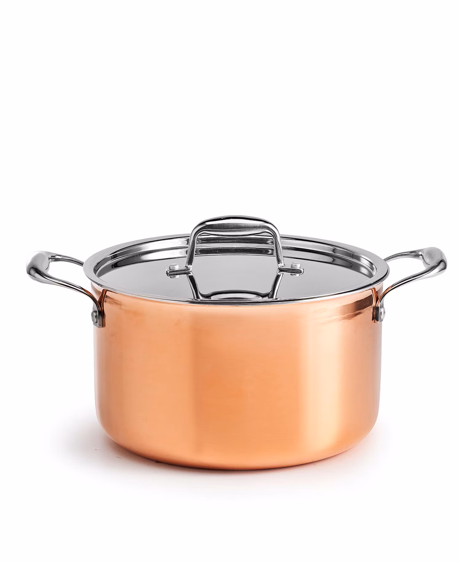 Elegant gryta i rostfritt stål med kopparbeläggning - 24cm