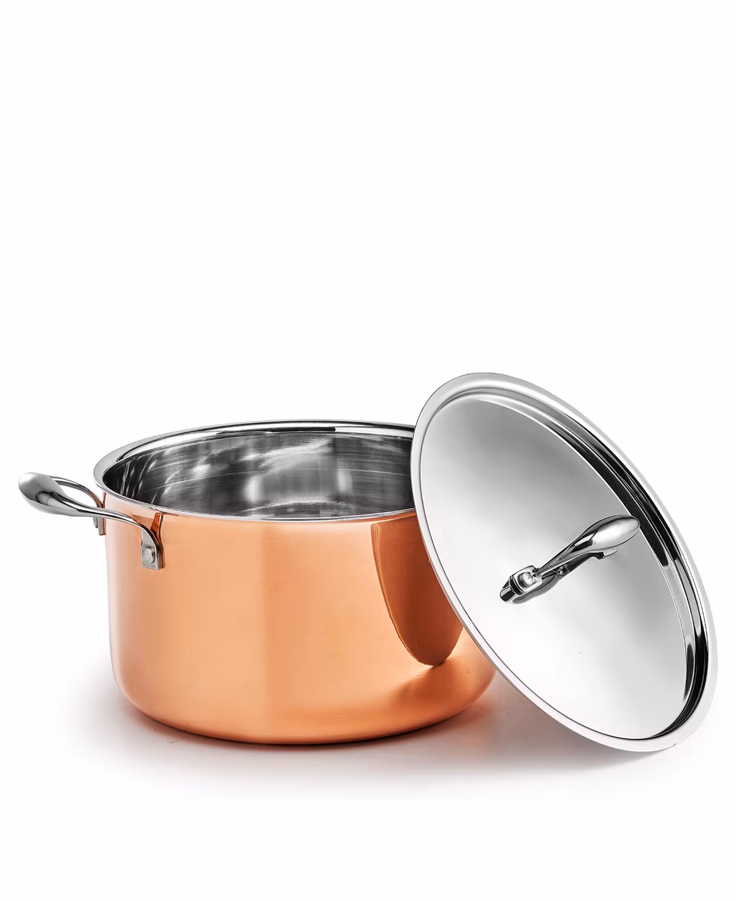Elegant gryta i rostfritt stål med kopparbeläggning - 24cm