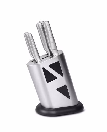 Knivset med knivblock 5 delar - Rostfritt stål