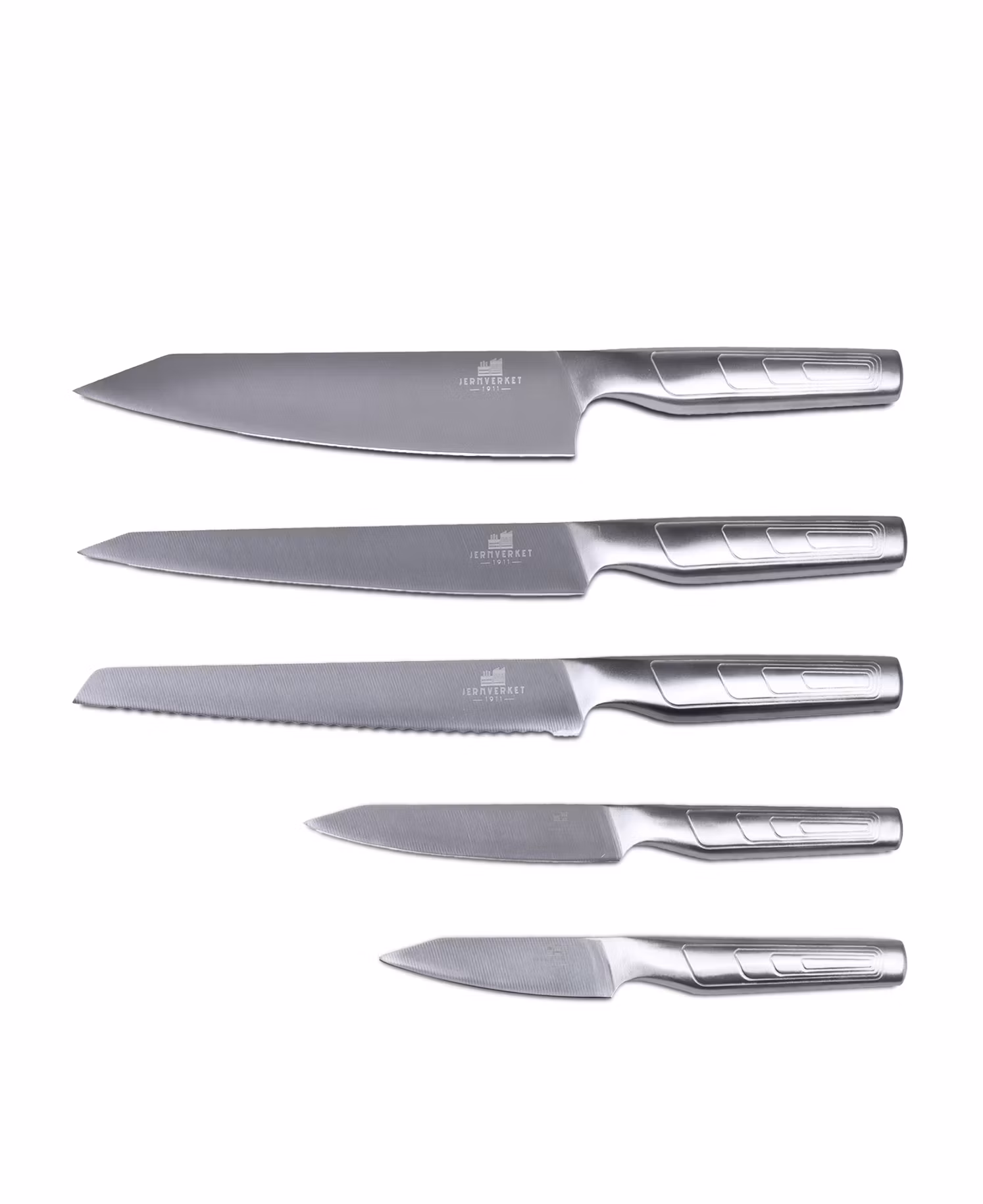 Knivset med knivblock 5 delar - Rostfritt stål
