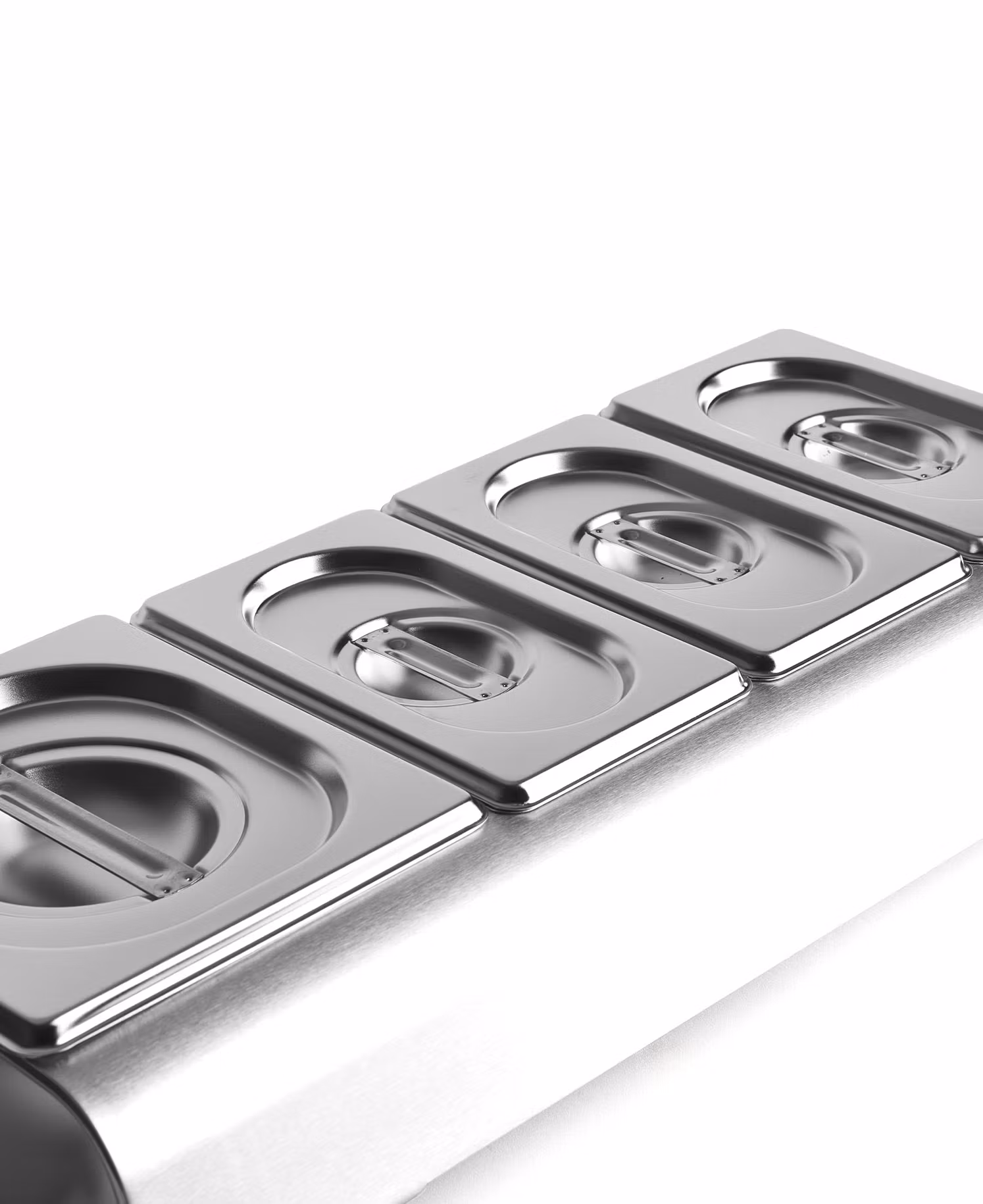 Food topping set med station & pizzasax i rostfritt stål