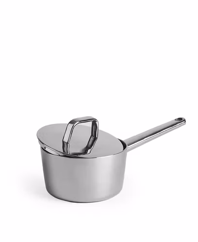 Slätpolerad kastrull med lock i tri-ply rostfritt stål - 1,8L