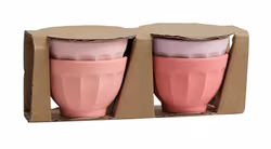 Økologiske bambusskåle i rosa nyancer (4-pack) fra danska NORDAL