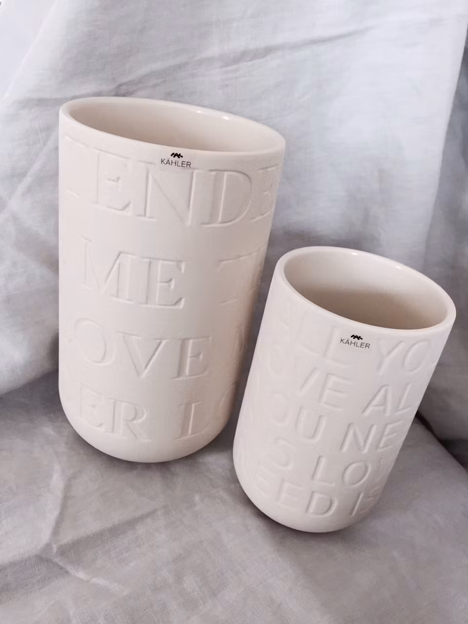 KÄHLER LOVE SONG vase - kalkhvid (H170 mm)