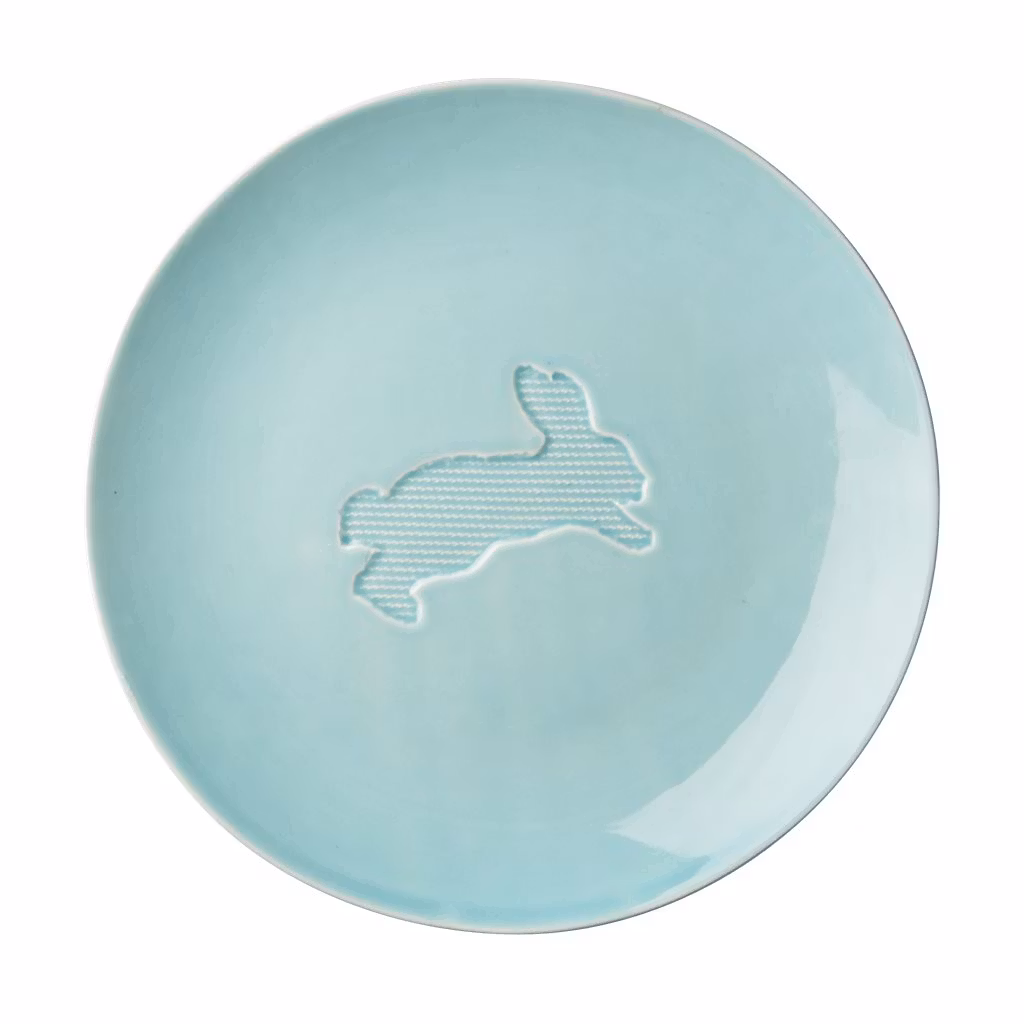 Keramiktallerken - mint - med hare (22 cm) fra RICE