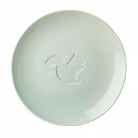 Keramiktallerken - pastelgrøn - med egern (22 cm) fra RICE