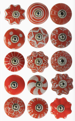 Keramikknopp Vintage Mix Orange