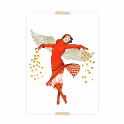 Julvykort collage - Julängel