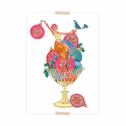 Julvykort collage - Julkulor i skål