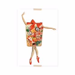 Julvykort collage - Julgodisburk