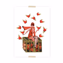 Vykort collage - Flicka fångar hjärtan