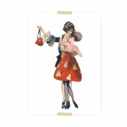 Vykort collage - Dansande Damer