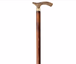 Promenadkäpp Bok med metallhandtag