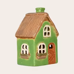 Keramikhus Grönt Med Halmtak