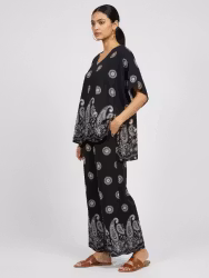 Viscosetopp, Svart, mönstrad