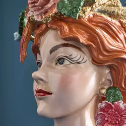 Kruka Kvinna Med Papegojor