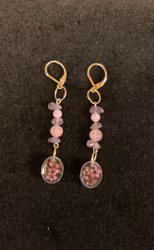 Örhängen Med Ametist Rosen Kvarts