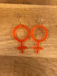 Örhängen Transparent Röd/ Orange Venus