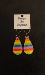 Regnbågs Droppar Örhängen