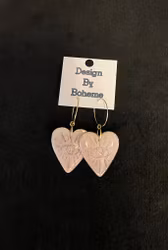 Ljusrosa Hjärtan Örhängen