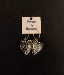 Svarta Hjärtan Örhängen