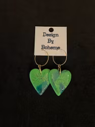 Gröna Hjärtan Örhängen