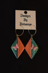 Vattenmelon Örhängen Med Fjärilar